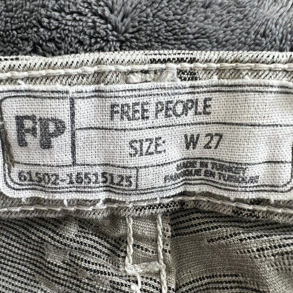 Women’s 27 Free People Camo Gray Green Super High Rise Skinny Leg Denim Jeans - Picture 8 of 11